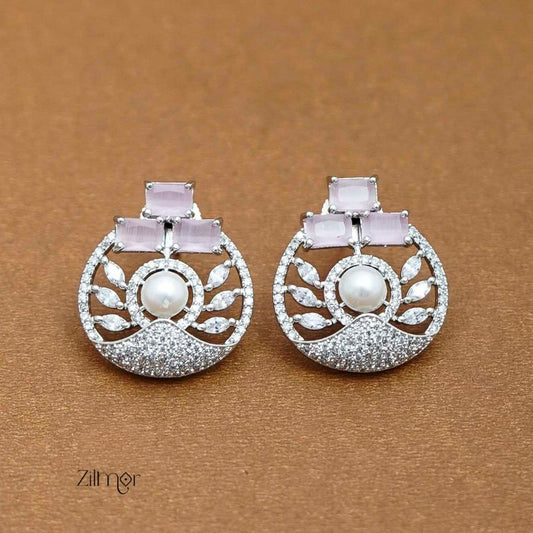 KL101215- Silver Color AD Stone Earrings (color option)