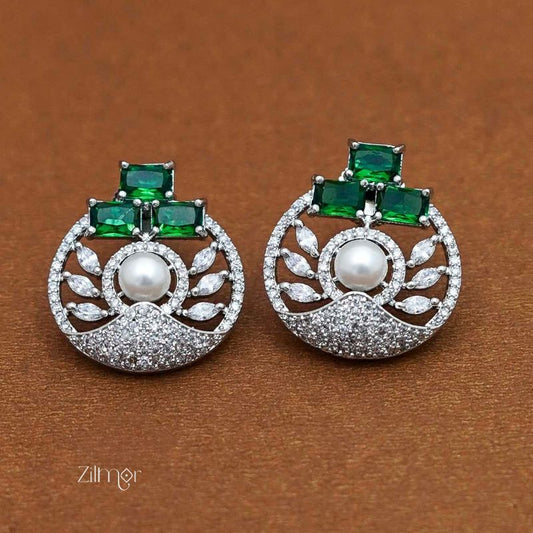 KL101215- Silver Color AD Stone Earrings (color option)