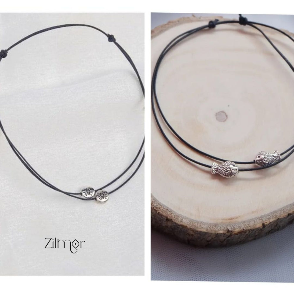Combo of Fish & Evil Eye Charm Anklet 2-Zilmor