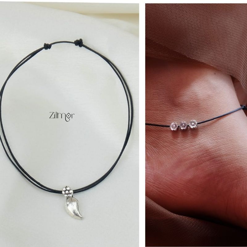 Combo  of Flower And Kolapuri Charm Anklet 2-Zilmor