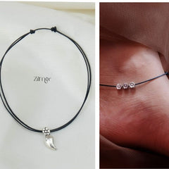 Combo  of Flower And Kolapuri Charm Anklet 2-Zilmor