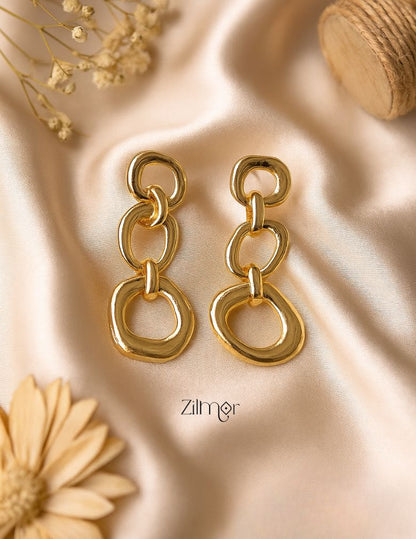 Gold Plated Dangler Earrings - PT100370