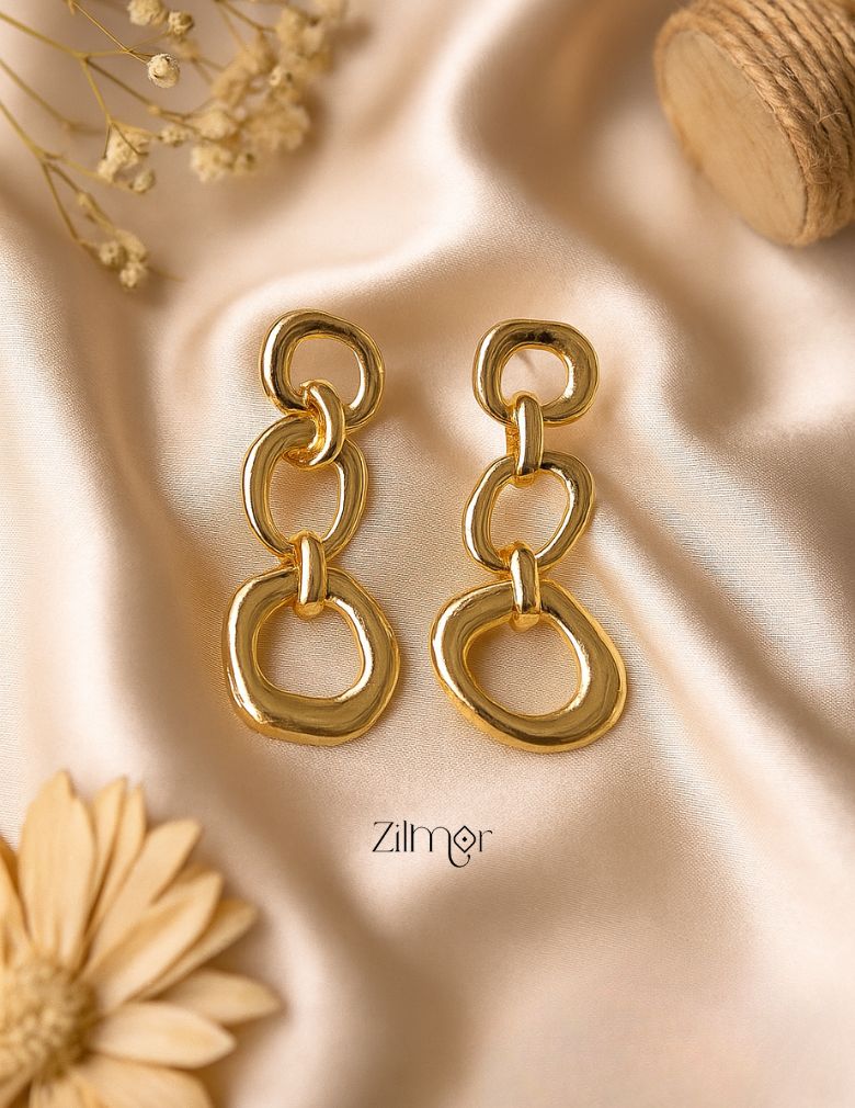 Gold Plated Dangler Earrings - PT100370