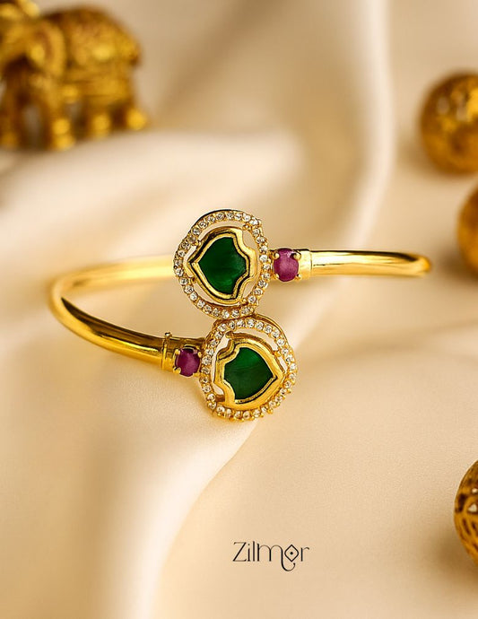 ZS1011979- Gold Plated AD Stone Adjustable Palakka Bracelet Bangle