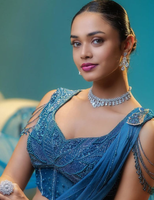 SN1011476 - AD Stone Choker Necklace Earrings Set