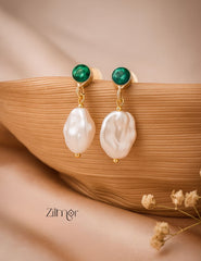 AS1011134 - Glossy Stone Pearl  Earrings (color option) 1-Zilmor