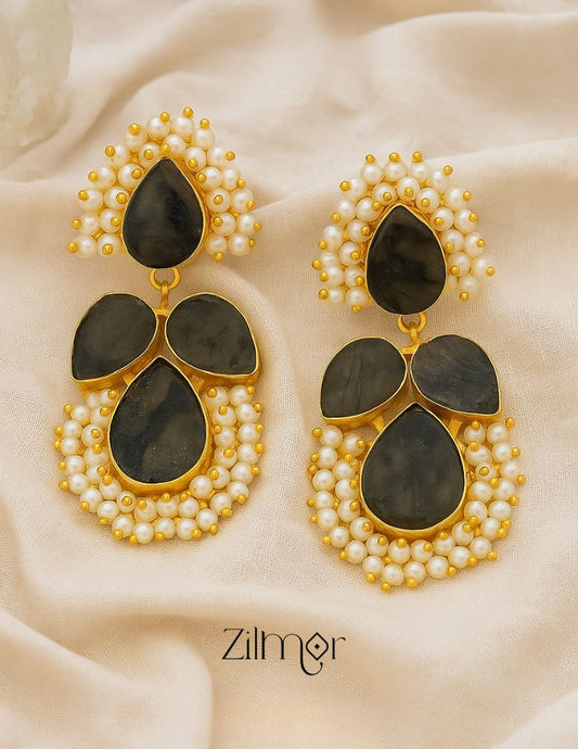 Natural Raw Stone Earrings (color option) KE100391 1-Zilmor