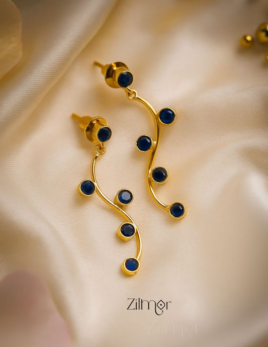 Glossy Golden Stem Earrings (color option)  - AS100736 1-Zilmor