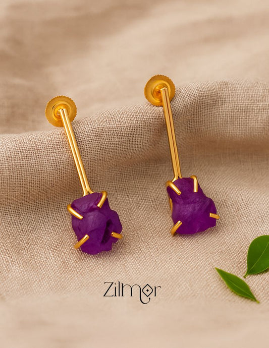 Natural Raw Stone Earrings (color option)  - AS100418 1-Zilmor