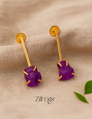 Natural Raw Stone Earrings (color option)  - AS100418 1-Zilmor