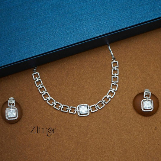 KL101212 - AD Stone Necklace with Earring set (color option)