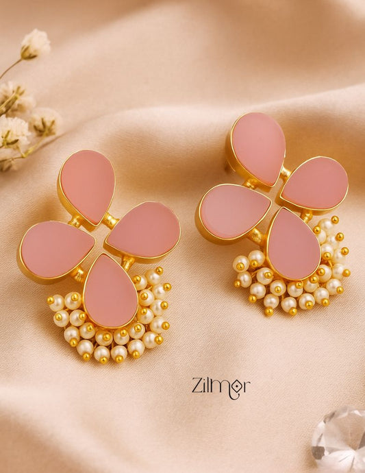 Natural Raw Stone Earring (color option) -  KE100446 1-Zilmor