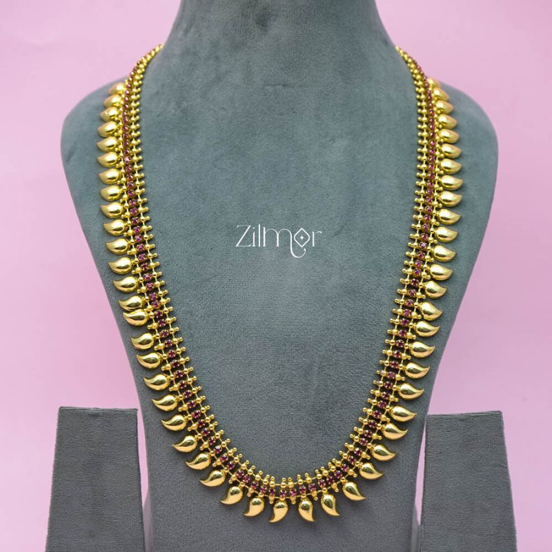 AG101223 - Gold Tone Traditional AD Haaram Necklace