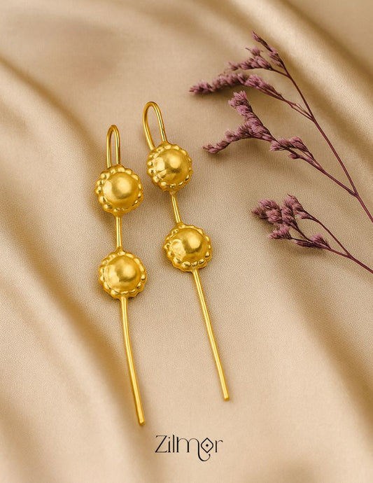 ZA1011870 - Golden Flower Brass Earcuff Earrings 1-Zilmor