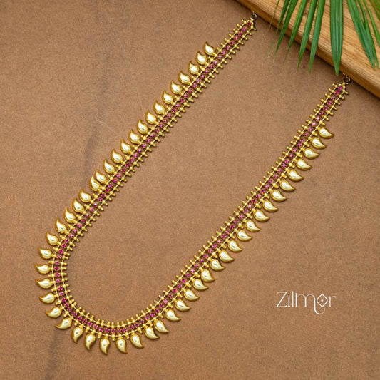 AG101223 - Gold Tone Traditional AD Haaram Necklace