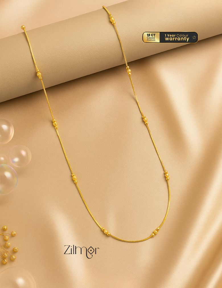 KT1011419 - Gold toned Simple Chain Necklace 1-Zilmor