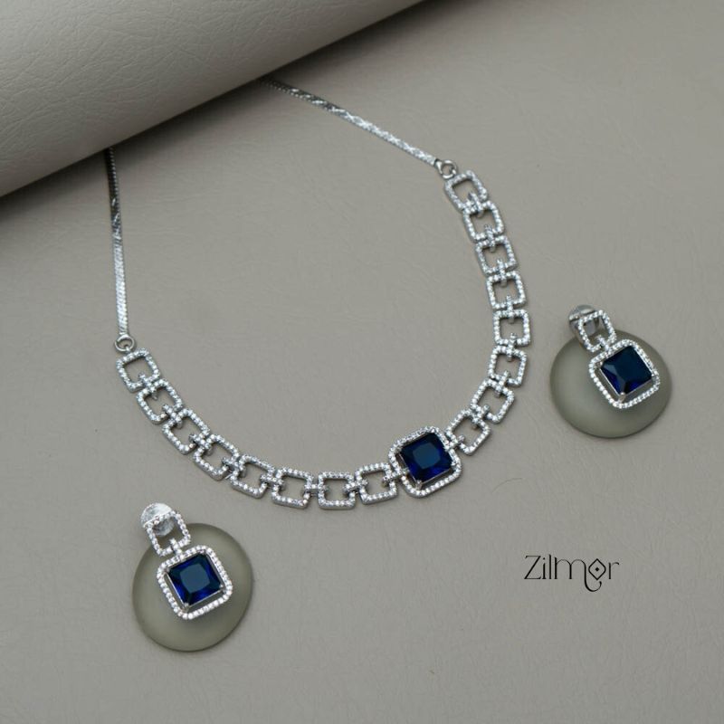 KL101212 - AD Stone Necklace with Earring set (color option)