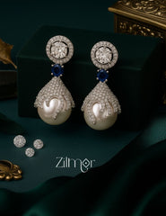 Sasha - AD Stone with Pearl Earrings 2-Zilmor