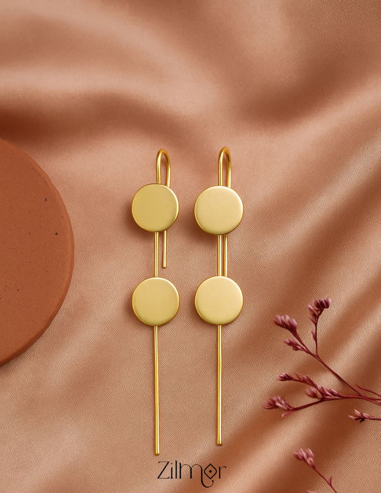 ZA1011867- Disc Brass EarCuff Earrings 1-Zilmor