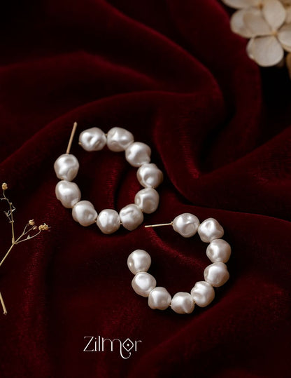 Baroque Pearl Hoops Earrings - PT100245
