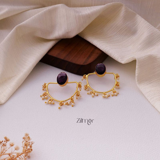 Crystal Stone with Pearl  Earrings - KE100415