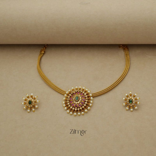 Premium Antique Choker with Earrings (color option) - SN10057