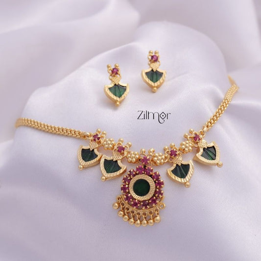 Palakka Necklace Earrings Set