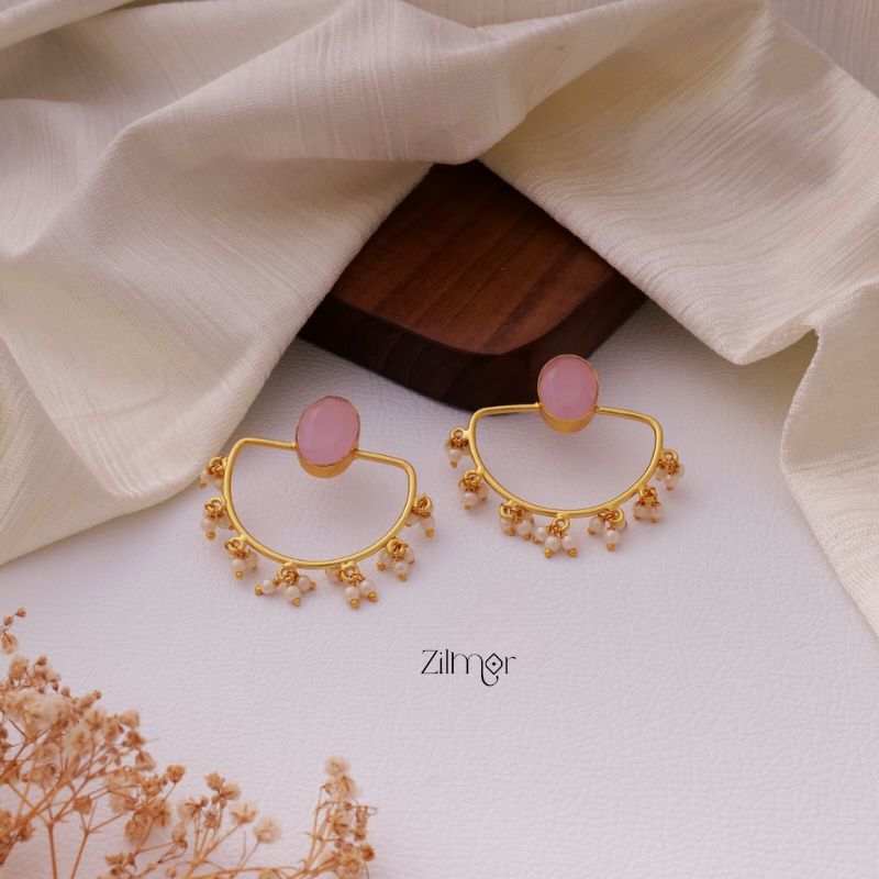 Crystal Stone with Pearl  Earrings - KE100415