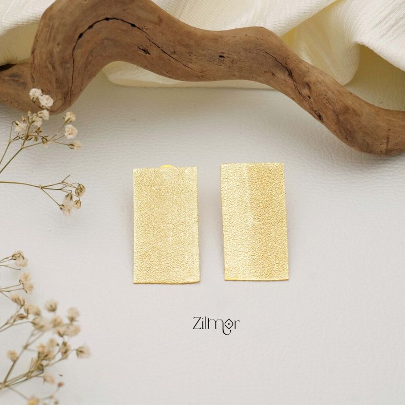 Rectangle Brass Stud Earrings - AS100732