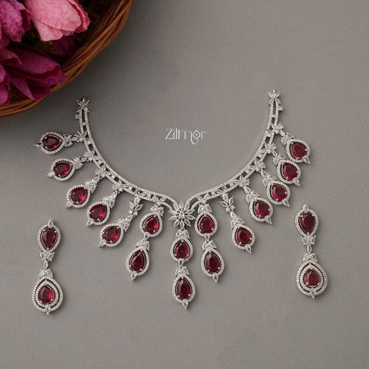 KH100970 - Bridal AD Necklace Earrings Jewellery Set