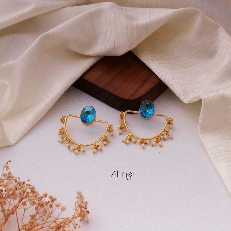 Crystal Stone with Pearl  Earrings - KE100415