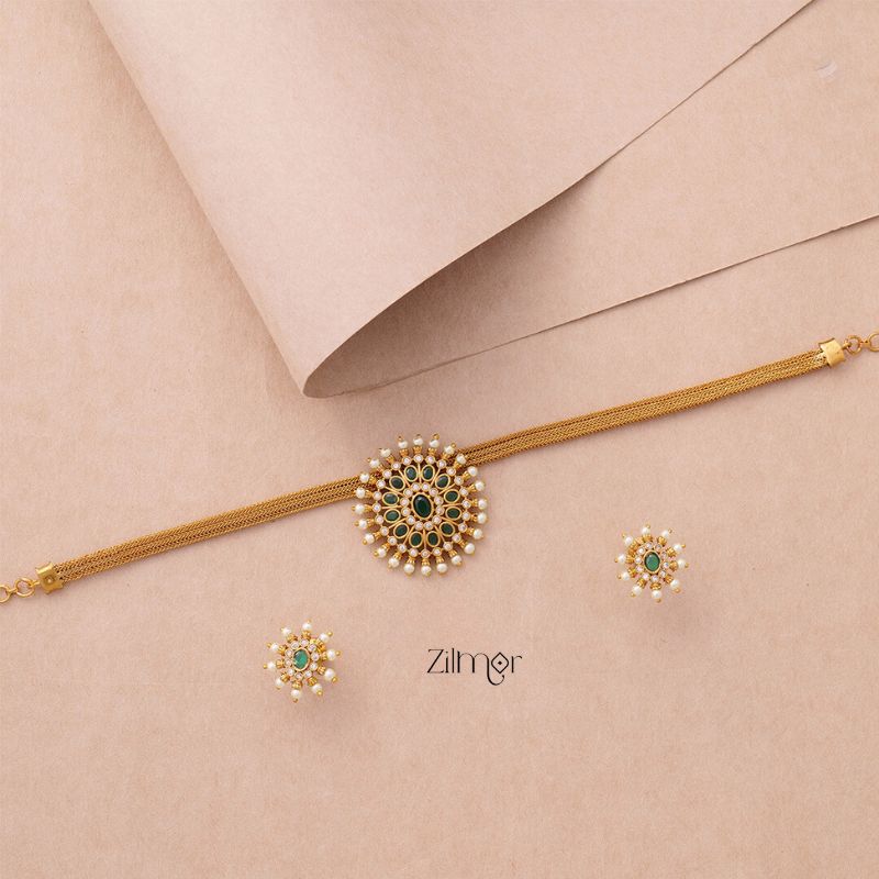 Premium Antique Choker with Earrings (color option) - SN10057