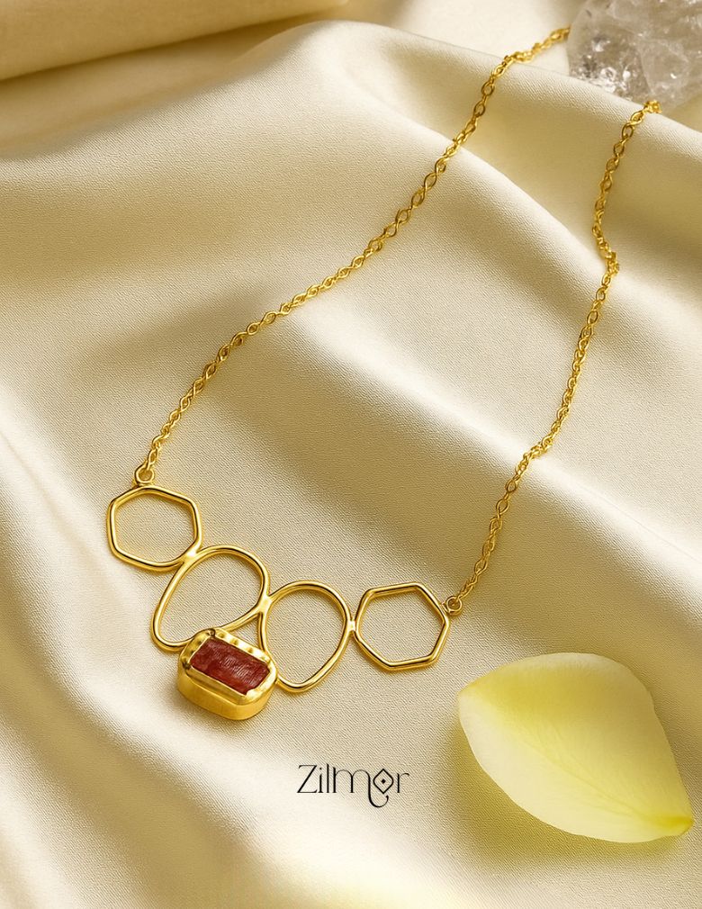 Natural Raw Stone Minimal Necklace - AS100854 1-Zilmor