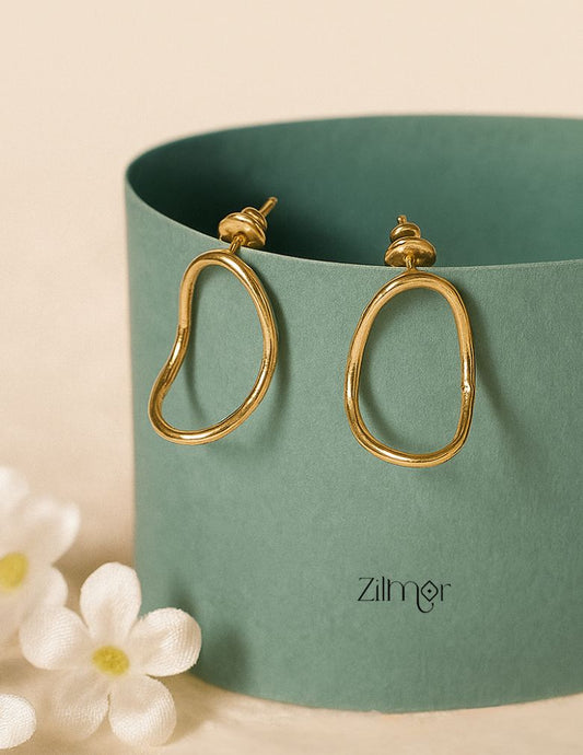 AS101487 - Golden Geometric Earrings