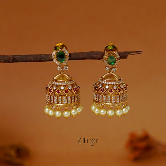 ZL1011433 - Antique AD Stone Jumkha Earrings