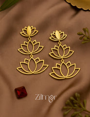 Matt Gold Finish Earrings - FS100132 1-Zilmor