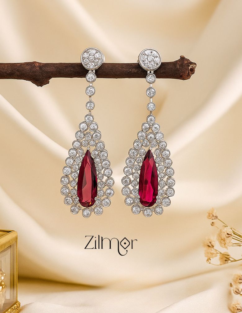 OT1011190 - AD Stone Long Earrings (color option) 1-Zilmor