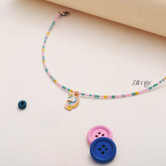 Unicorn Daisy Seed Beaded Choker Necklace for Kids