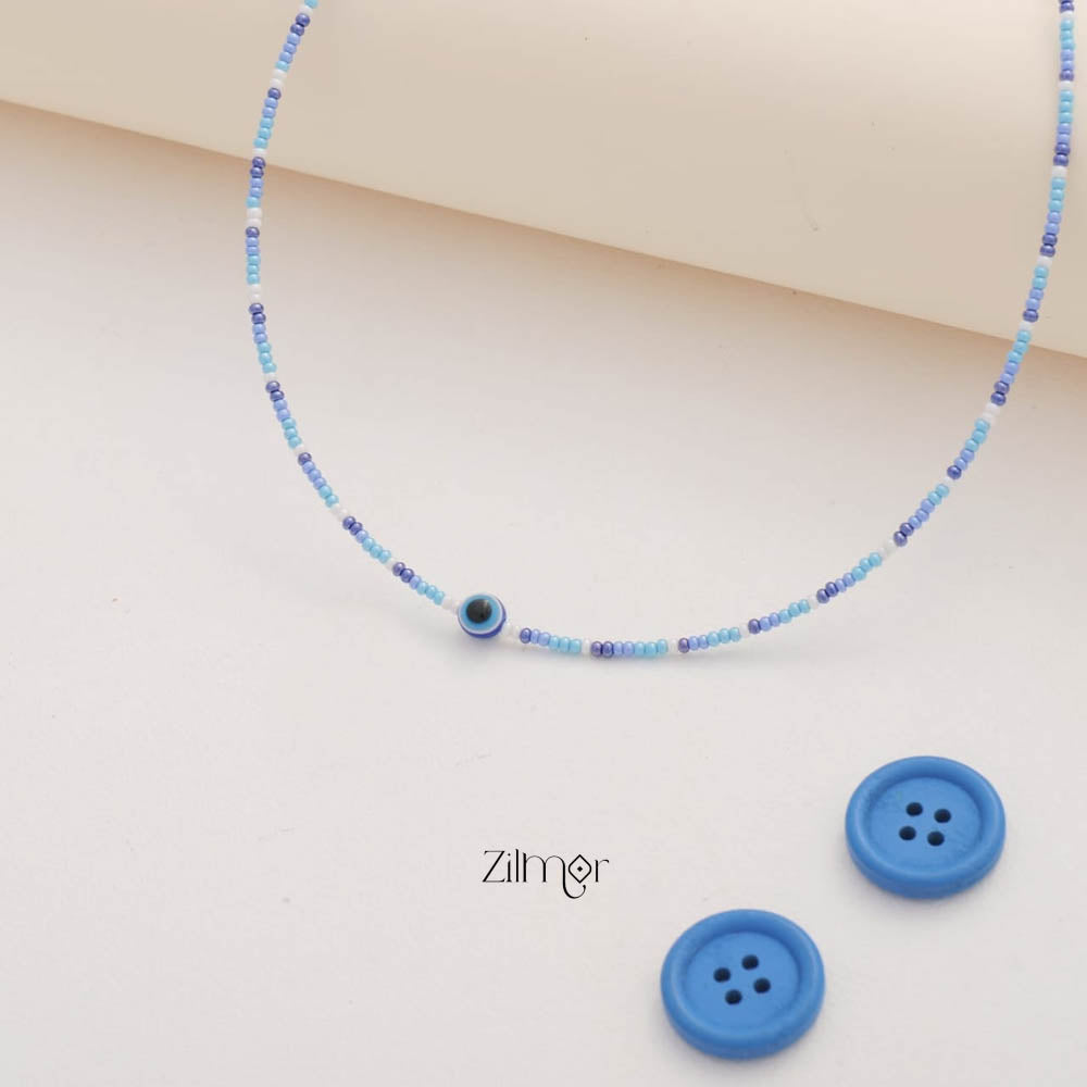 Evil Eye Seed Beaded Choker Necklace for Kids