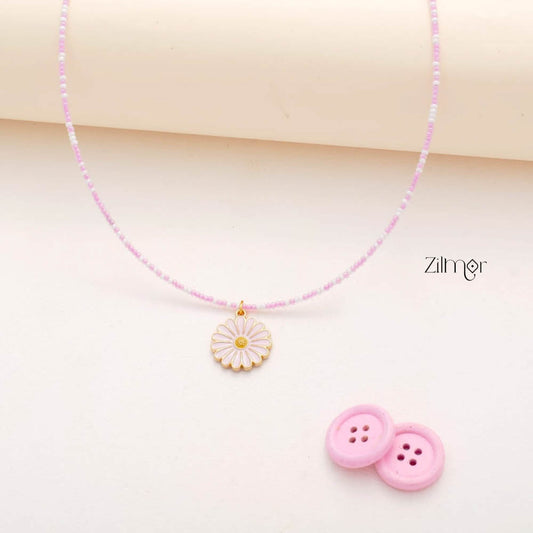 Daisy Cute Flower & Seed Beaded Choker Necklace for Kids