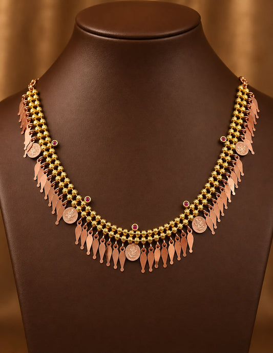 18K Gold Plated Kaashu Elakkathali Choker Necklace - KF1012666