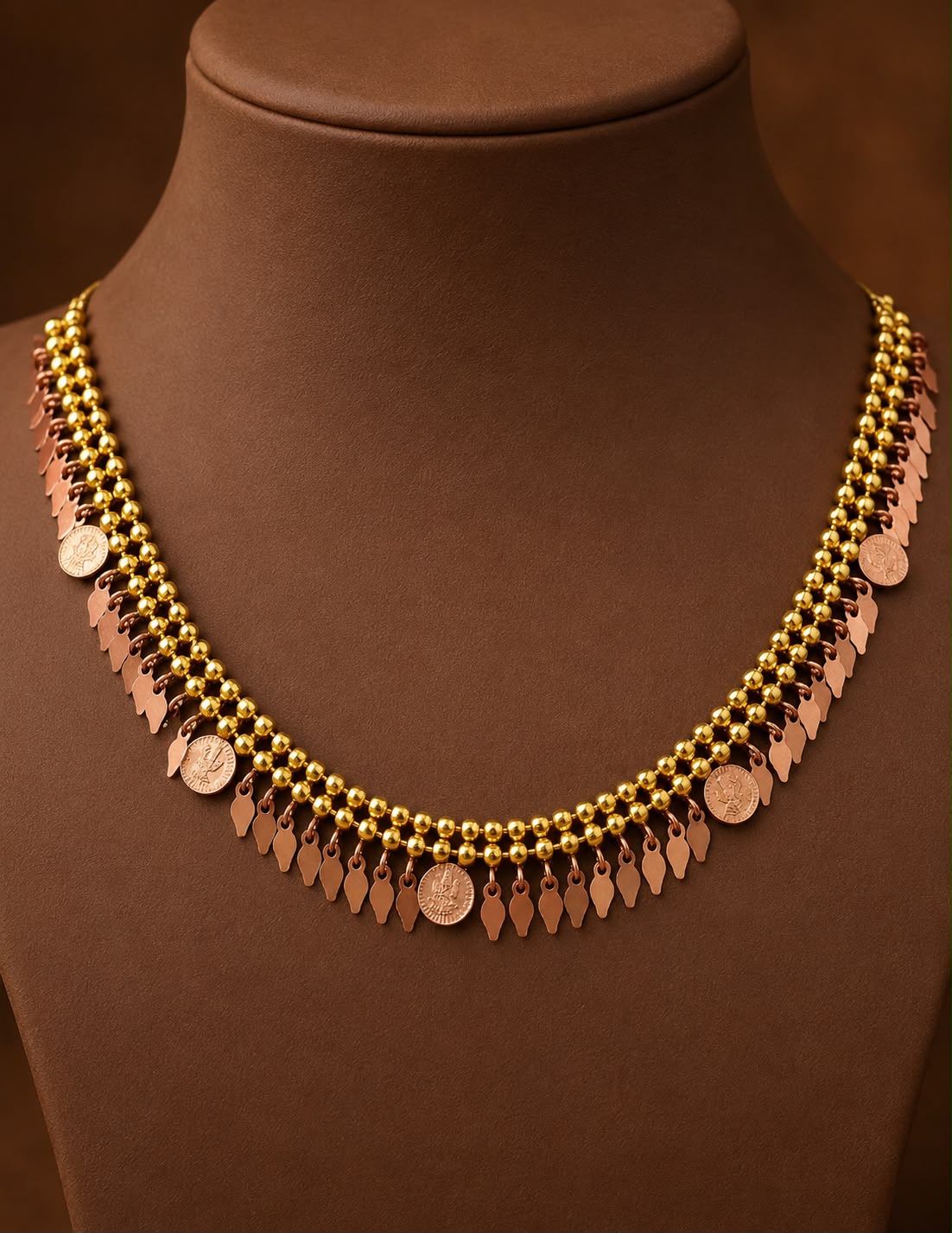 18K Gold Plated Kaashu Elakkathali Choker Necklace - KF1012665