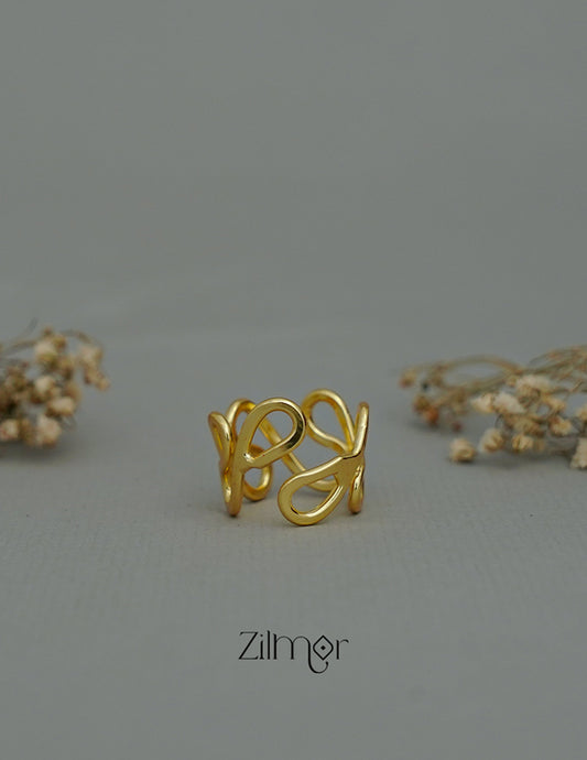 ZA1011157 - Spiral Contemporary Adjustable Ring