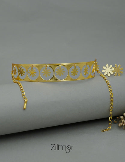 ZA1011161 - Hanging  Flower Collar Choker Necklace with Earrings 2-Zilmor