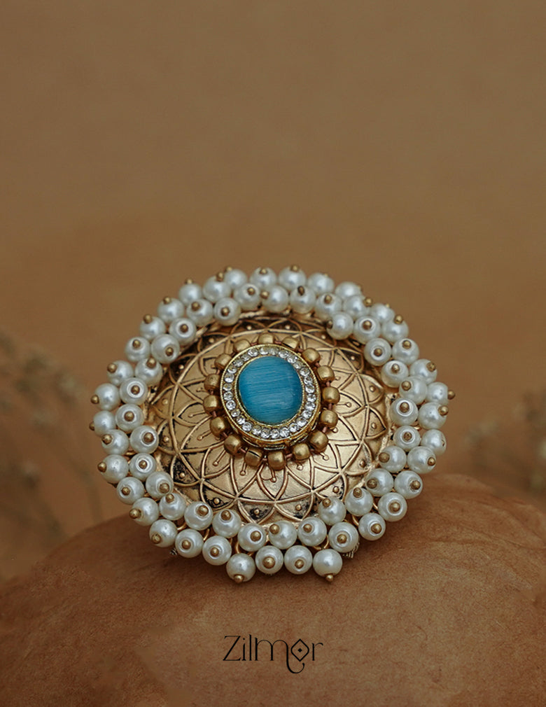 ZA1011167 - Pearl Cluster Adjustable Ring 4-Zilmor