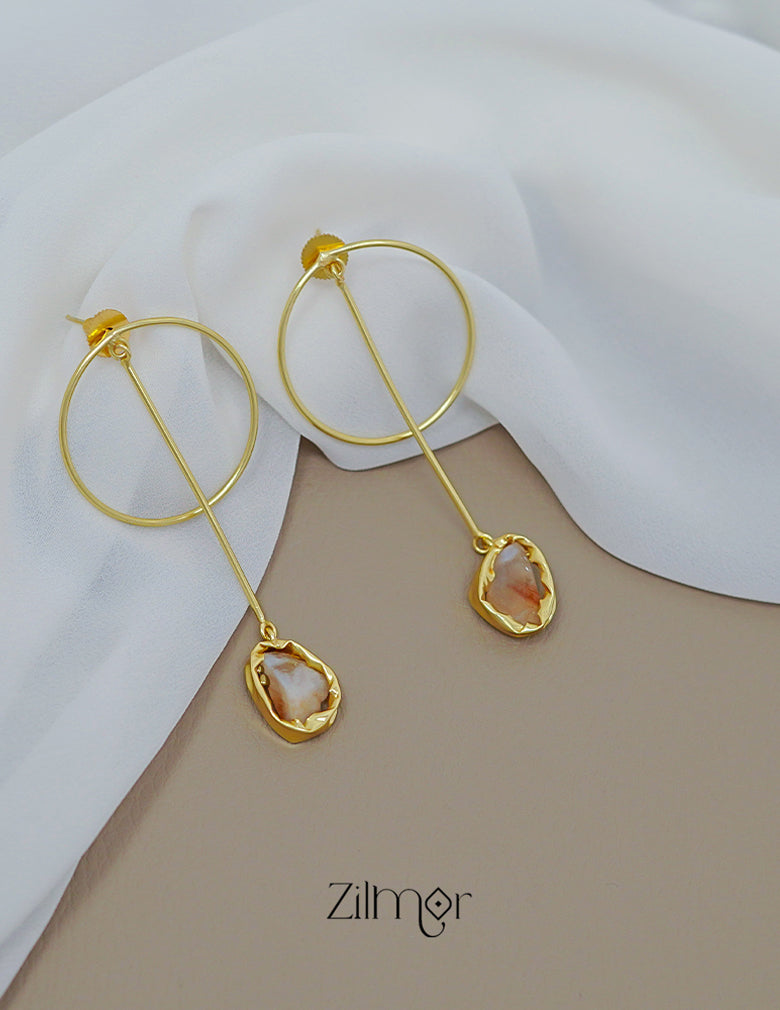 ZA1011441 - Natural Raw Stone Earring (color option) 6-Zilmor