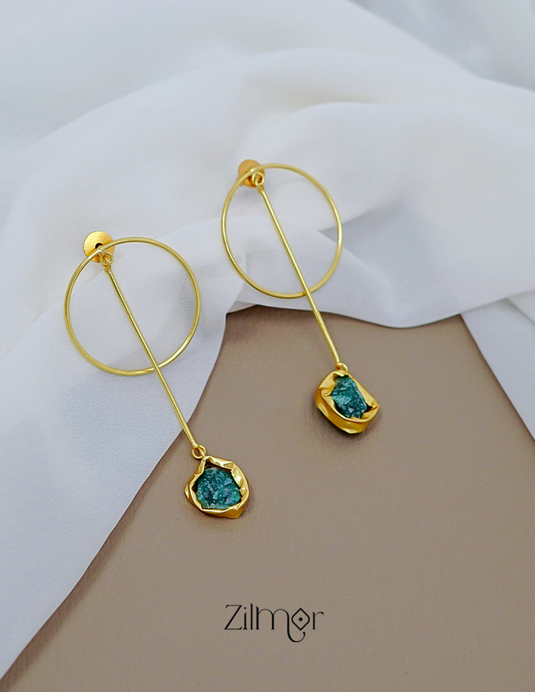 ZA1011441 - Natural Raw Stone Earring (color option) 4-Zilmor