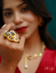 ZA1011443 -  Natural Raw Stone Adjustable Ring 1-Zilmor