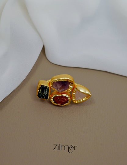 ZA1011443 -  Natural Raw Stone Adjustable Ring 3-Zilmor
