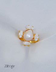 ZA1011444 -  AD Stone with  Pearl Ring 2-Zilmor